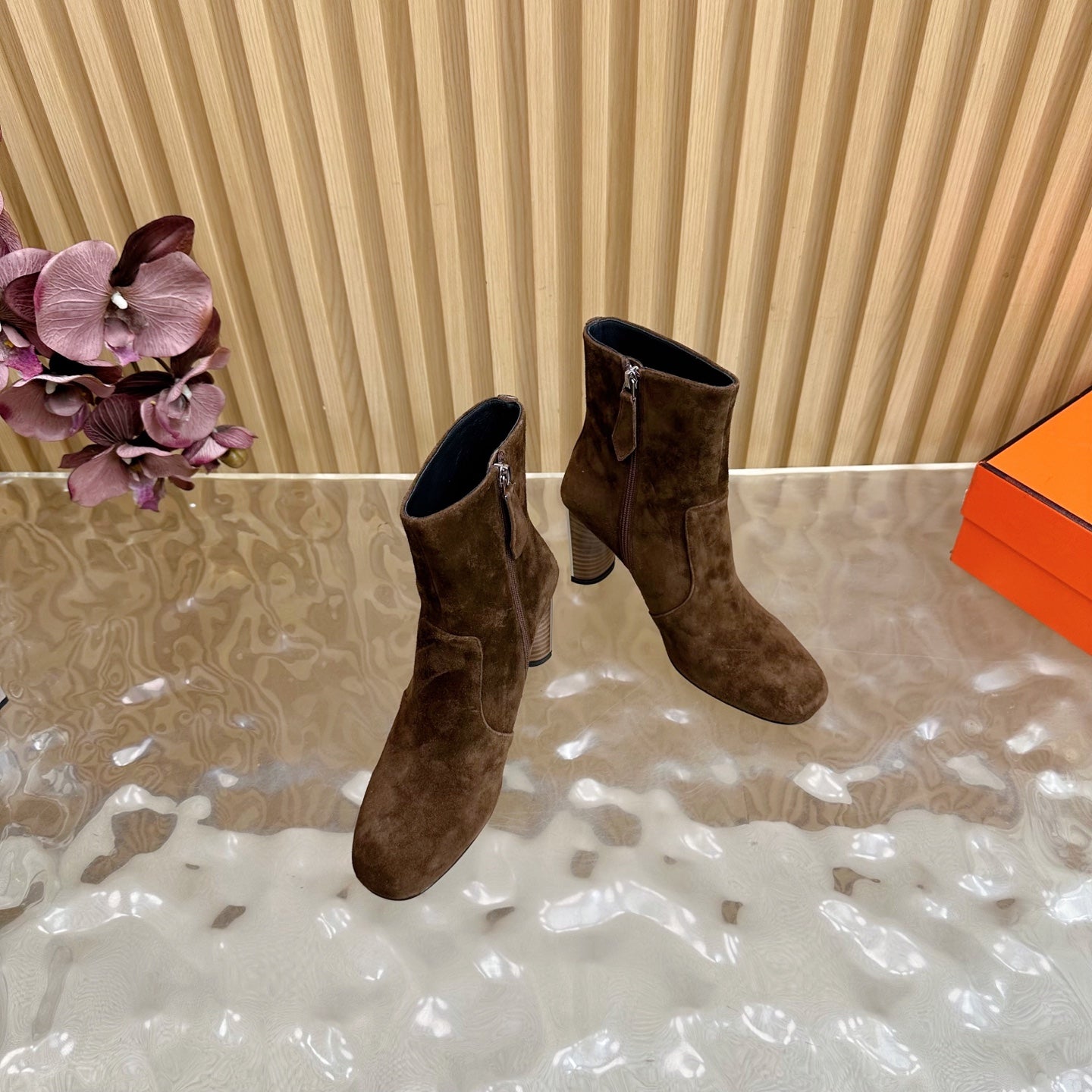 HM 25S ANKLE BOOTS 70 MM IN BROWN SUEDE - 35