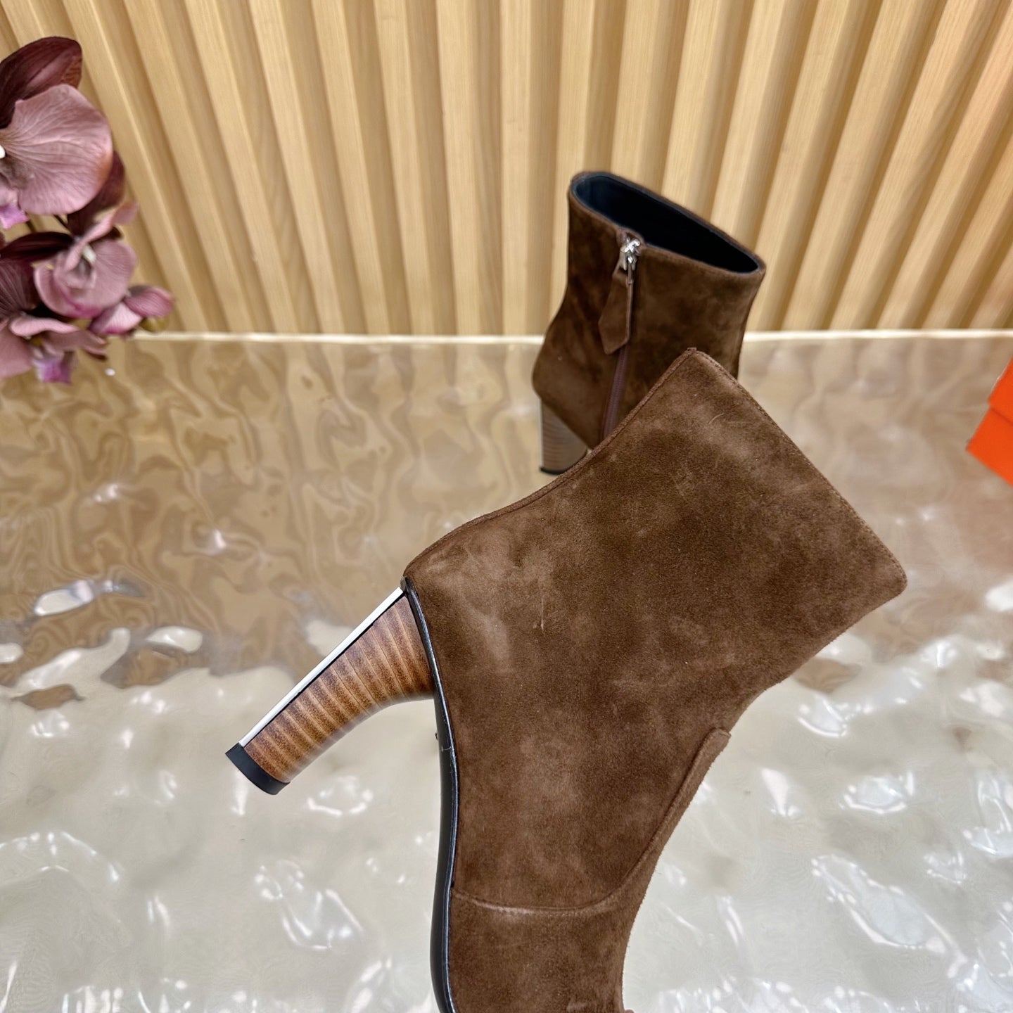 HM 25S ANKLE BOOTS 70 MM IN BROWN SUEDE - 35