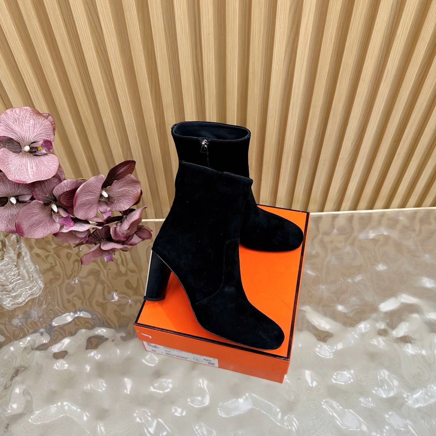 HM 25S ANKLE BOOTS 70 MM IN BLACK SUEDE - 35