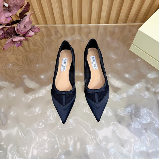 БАЛЕТКИ JIMMY CHOO 26S З ЧОРНОЇ СІТКИ ТА АТЛАСУ