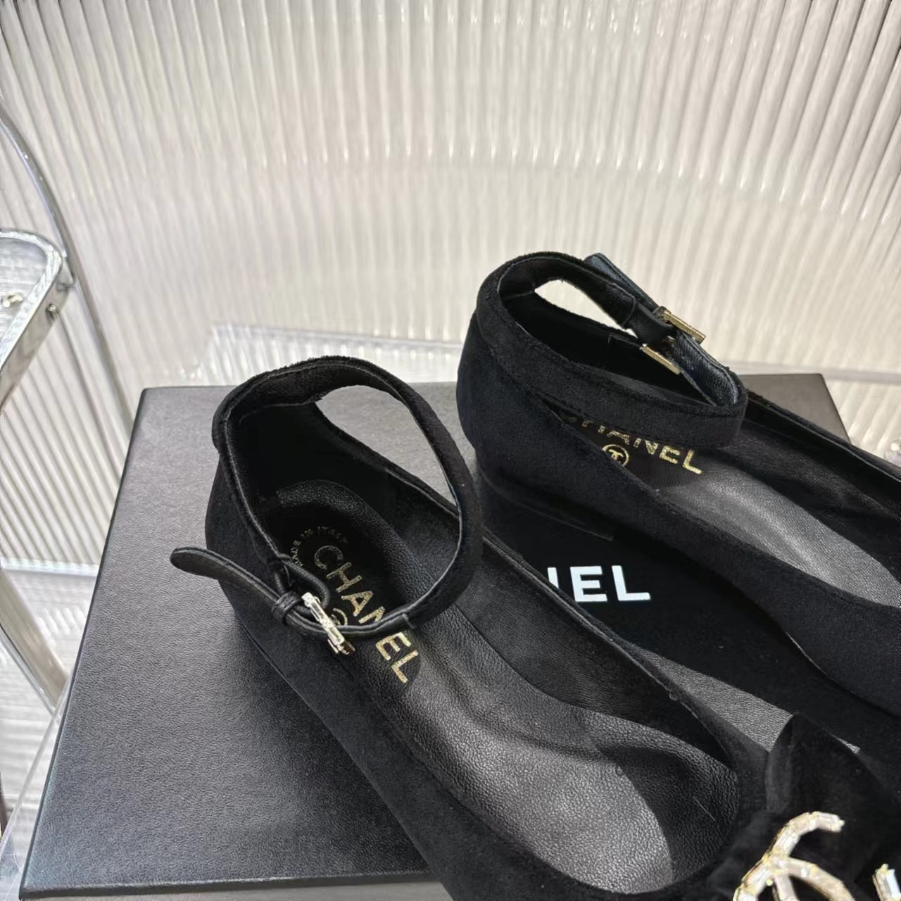 BOW MARY JANE SHOES IN BLACK VELVET - 35