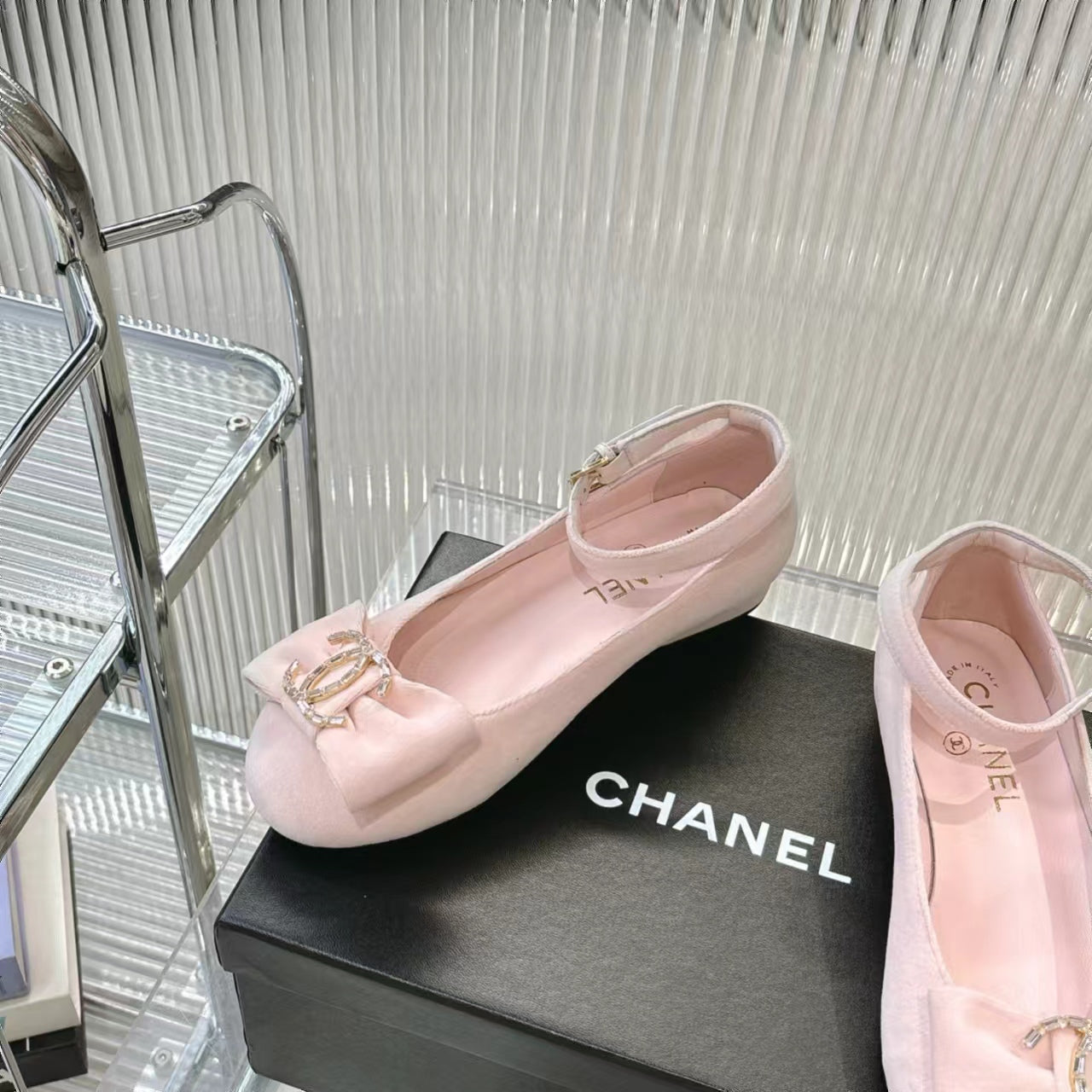 BOW MARY JANE SHOES IN PASTEL PINK VELVET - 35