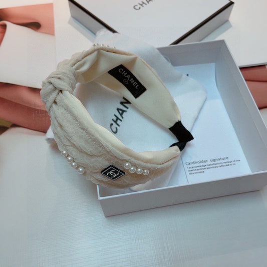 WHITE HAIRBAND WITH PEARL FOR WOMEN 124701