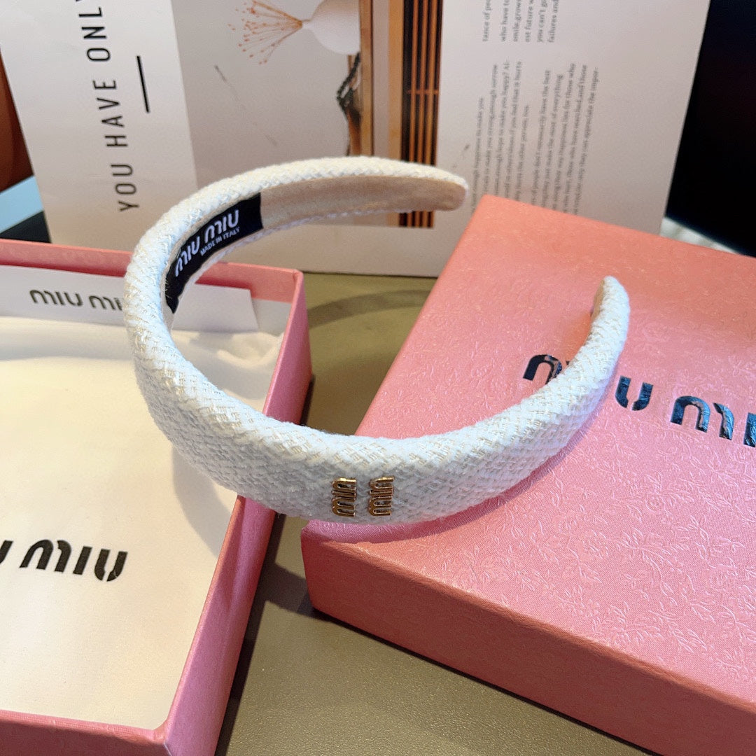 SIMPLE HAIRBAND IN WHITE TWEED 282733
