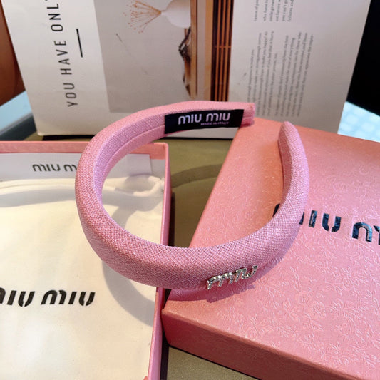 THICK HAIR BAND IN PINK RAW FABRIC 423577