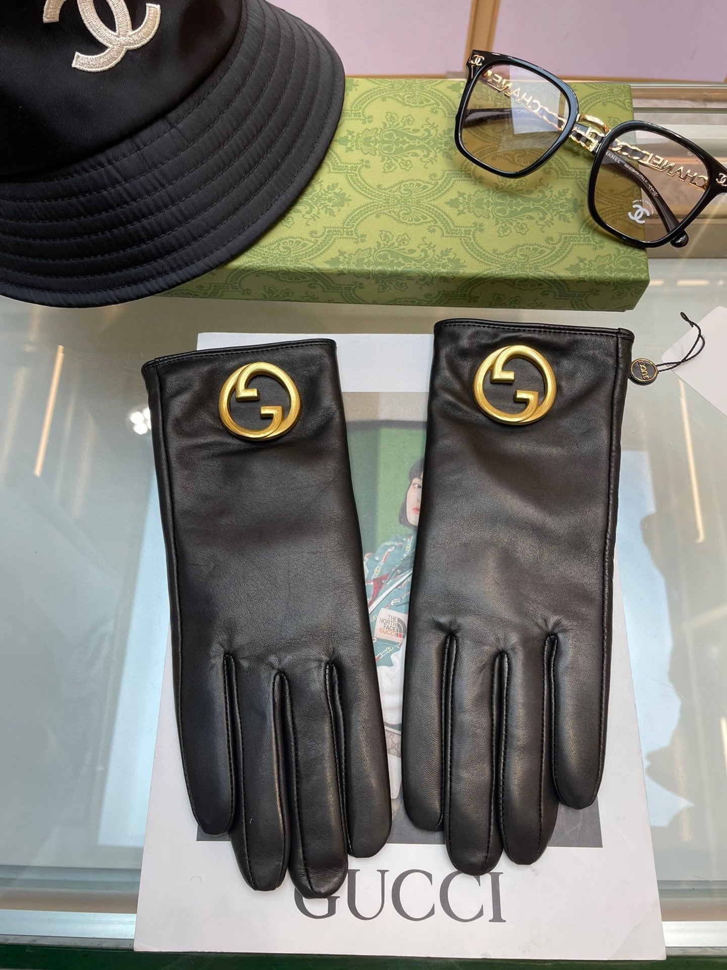 GLOVES IN BLACK SHEEPSKIN WITH CASHMERE LINING 432595 - L