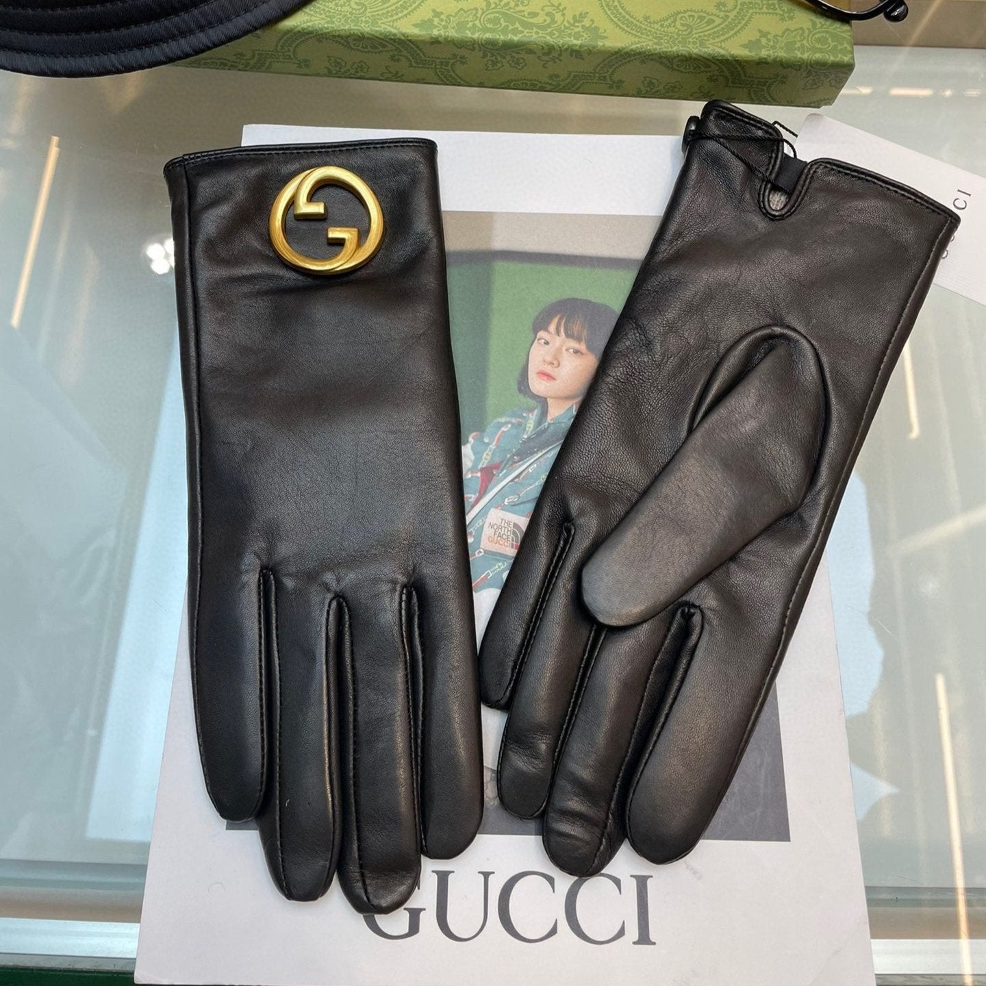 GLOVES IN BLACK SHEEPSKIN WITH CASHMERE LINING 432595 - L