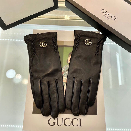 GLOVES IN BLACK LAMBSKIN AND FLEECE LINING 441830 - L