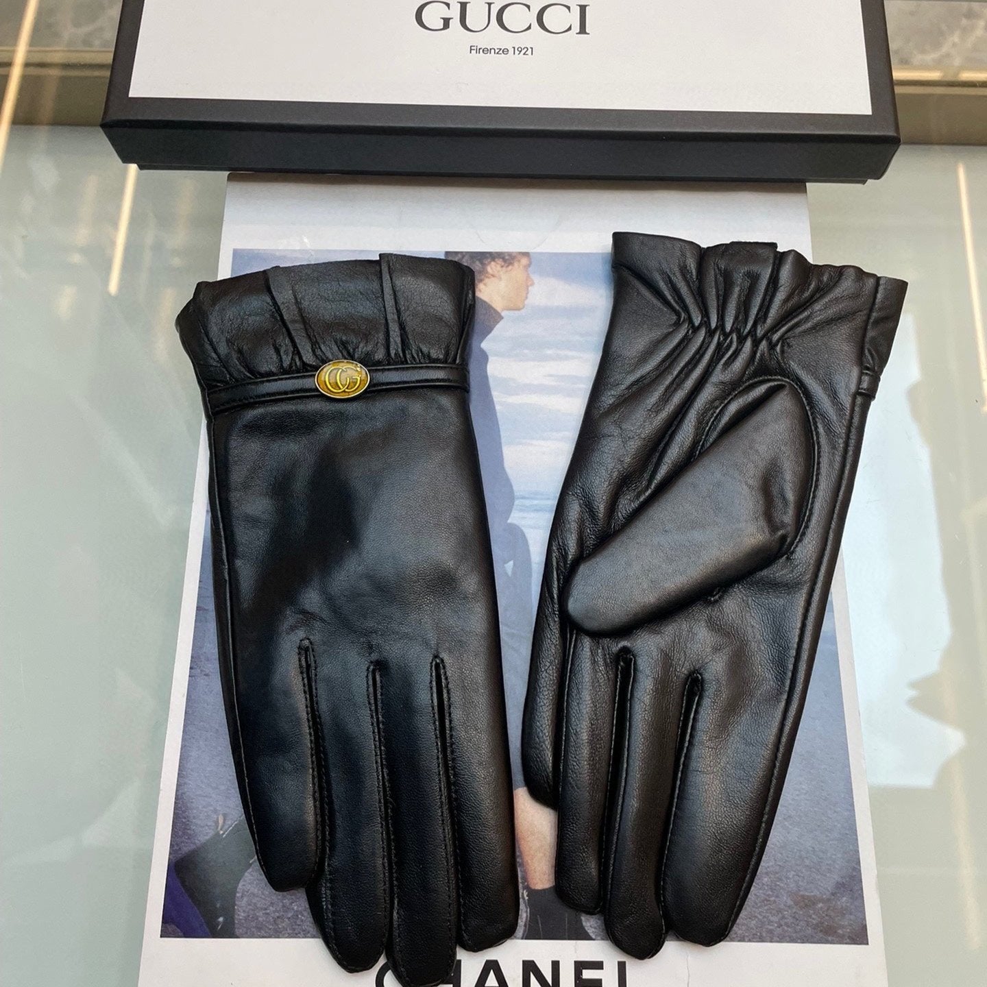 GLOVES IN BLACK TOP-GRADE LAMBSKIN 458575 - M