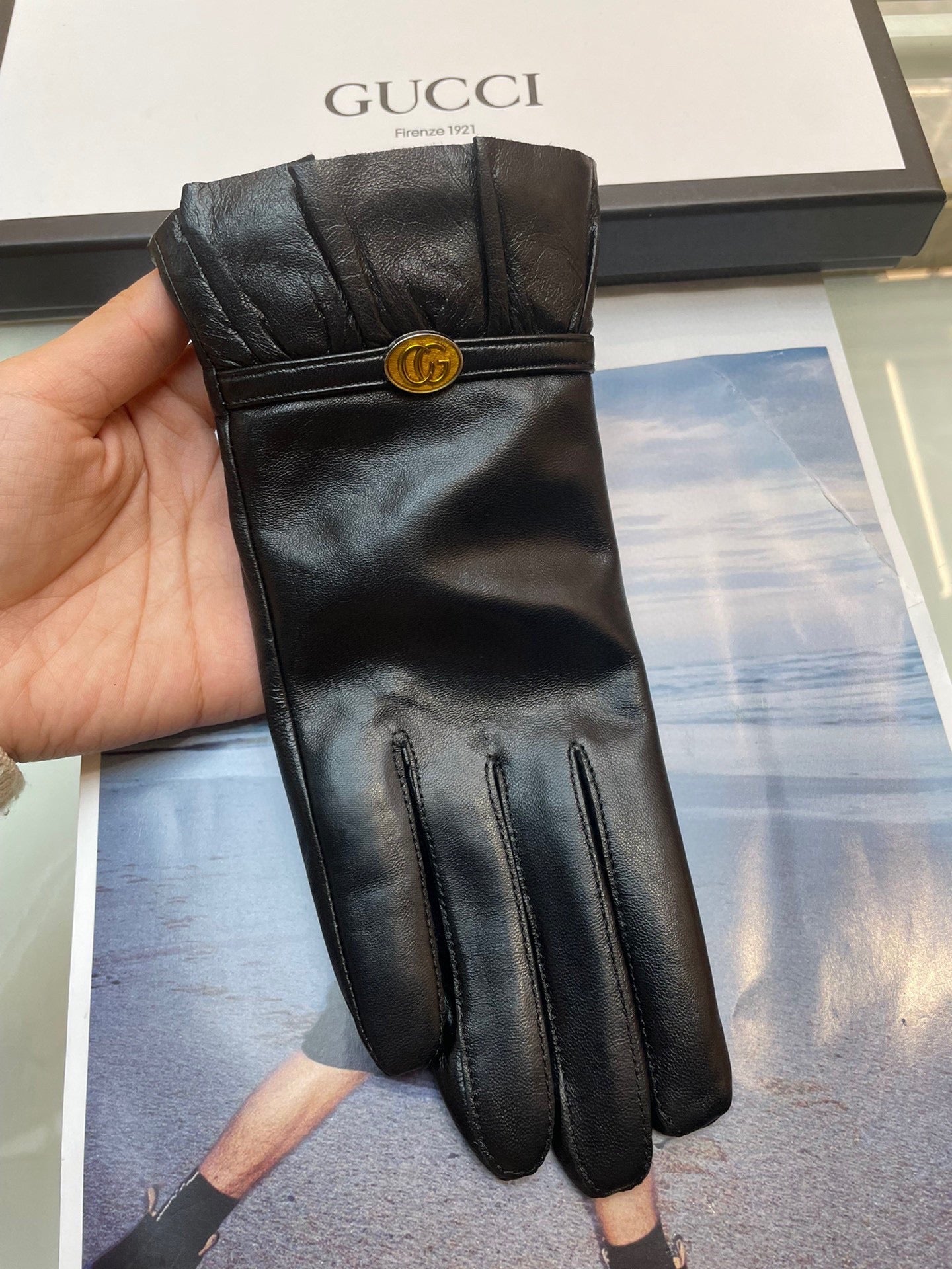 GLOVES IN BLACK TOP-GRADE LAMBSKIN 458575 - M