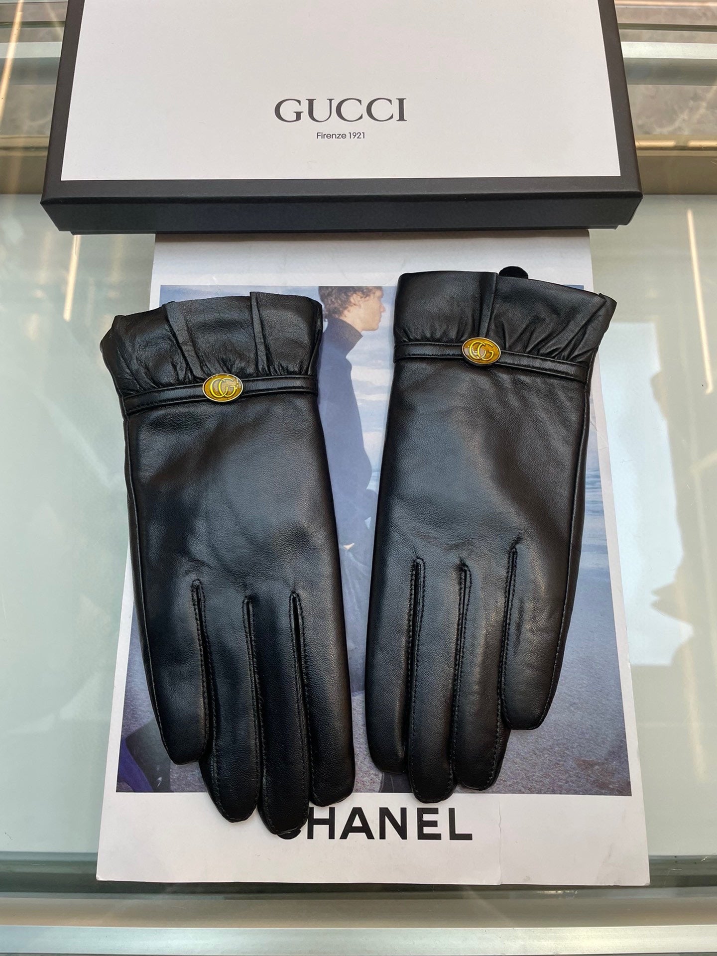 GLOVES IN BLACK TOP-GRADE LAMBSKIN 458575 - M