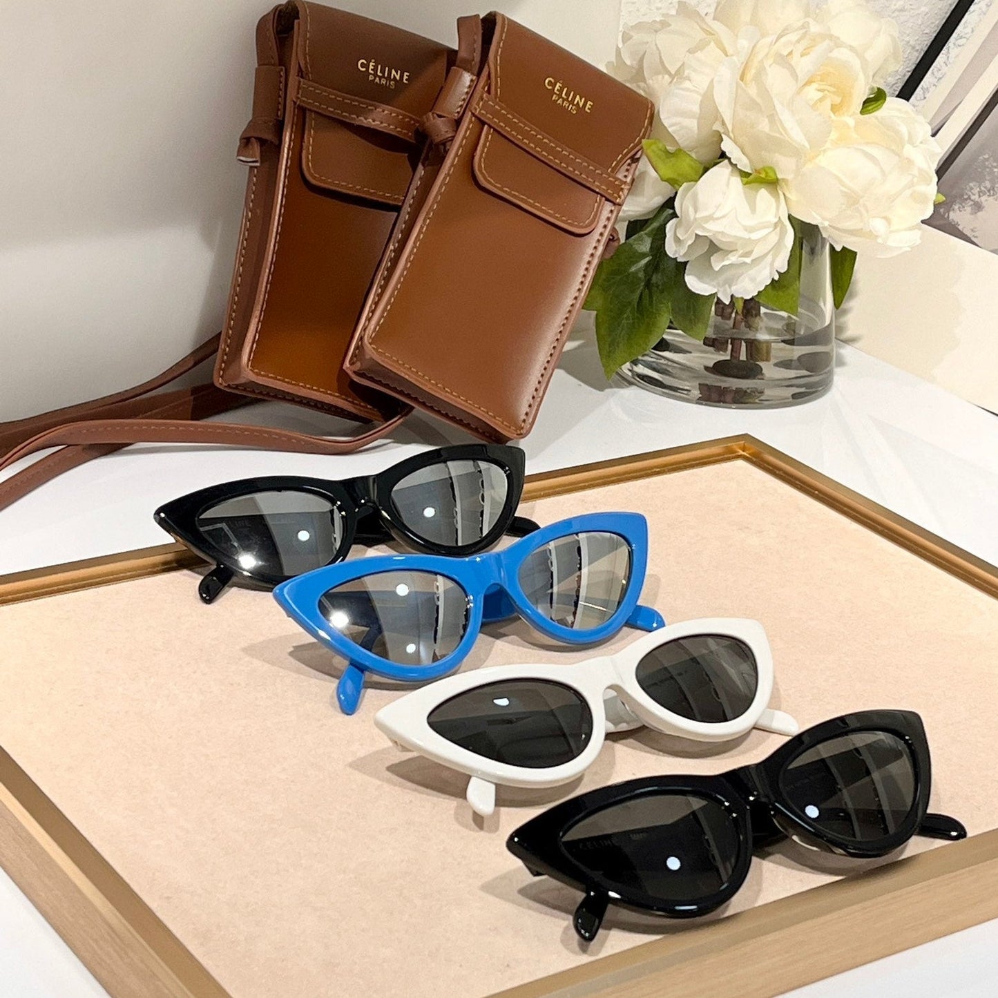 TRIOMPHE CAT EYE SUNGLASS CL40019 IN ACETATE - Blue