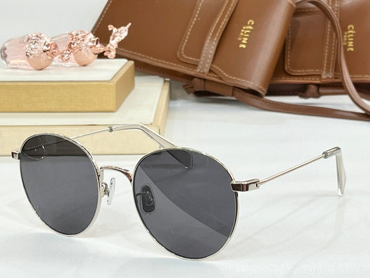 SUNGLASS CL40100 IN METAL MINERAL GLASS LENSES - Silver/Black Lenses