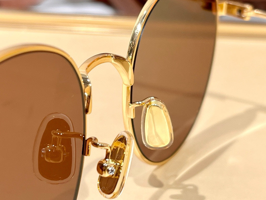 SUNGLASS CL40100 IN METAL MINERAL GLASS LENSES - Silver/Black Lenses