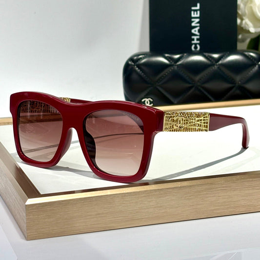 SQUARE SUNGLASSES CH5533 IN ACETATE - Red Smoke