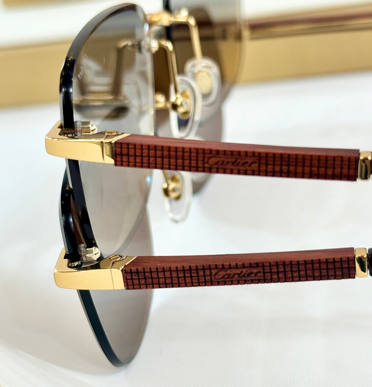 PREMIÈRE SQUARE FRAME SUNGLASSES 530304 IN METAL AND WOODEN - Blue yellow