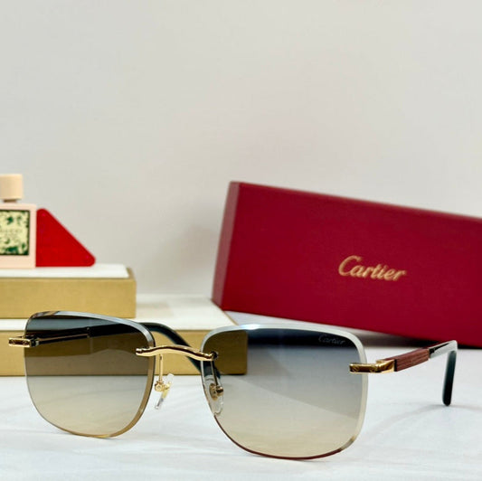 PREMIÈRE SQUARE FRAME SUNGLASSES 530304 IN METAL AND WOODEN - Blue yellow