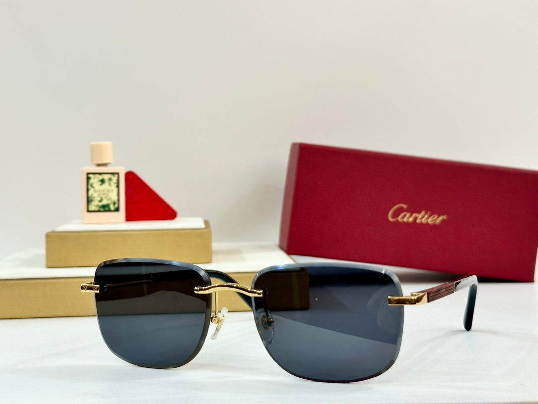 PREMIÈRE SQUARE FRAME SUNGLASSES 530304 IN METAL AND WOODEN - Blue yellow