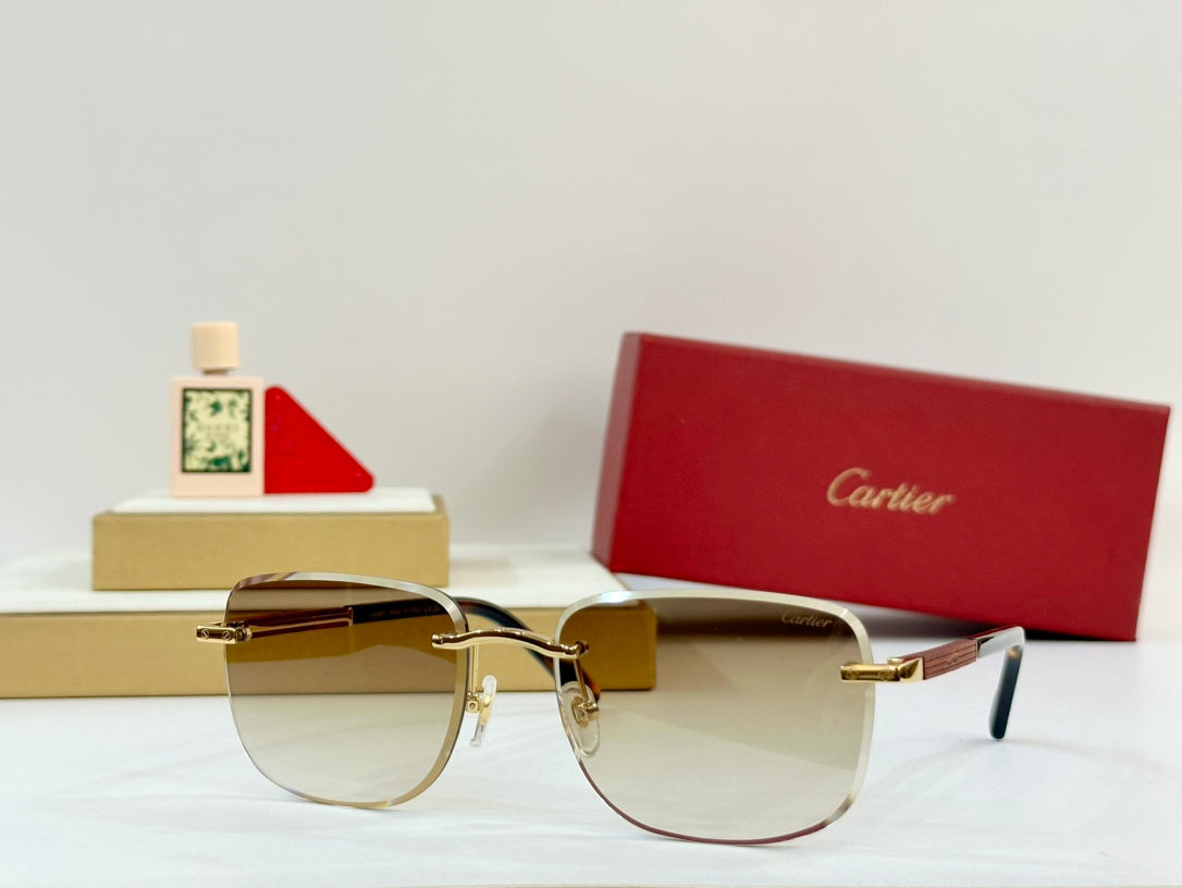 PREMIÈRE SQUARE FRAME SUNGLASSES 530304 IN METAL AND WOODEN - Blue yellow