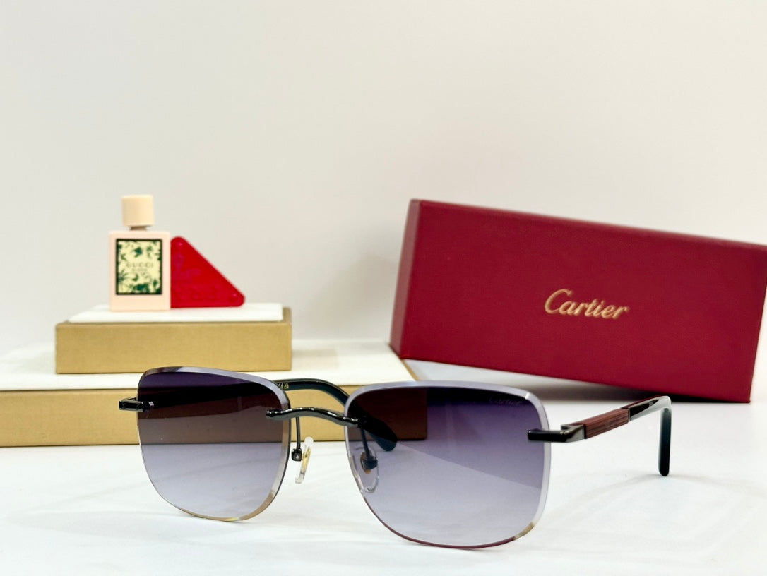 PREMIÈRE SQUARE FRAME SUNGLASSES 530304 IN METAL AND WOODEN - Blue yellow