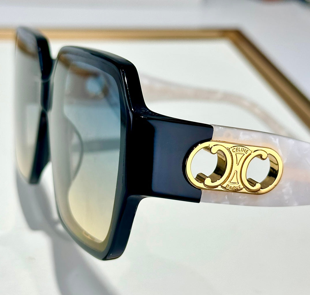 TRIOMPHE SUNGLASS CL40251U IN ACETATE - BLACK-WHITE