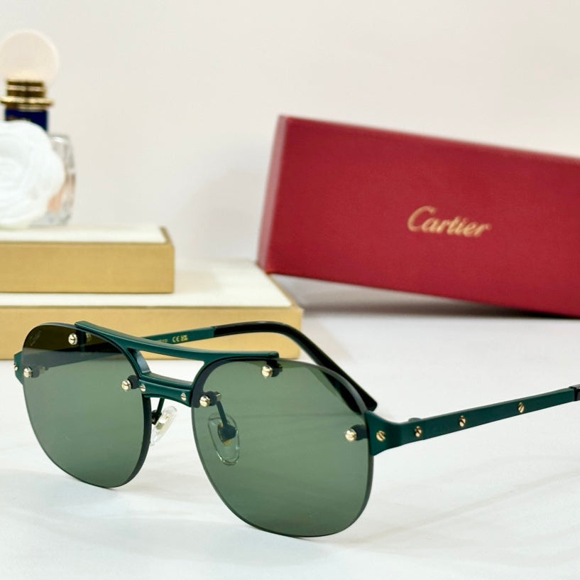 SANTOS ROUND FRAME SUNGLASSES CT00676 IN METAL - Dark purple