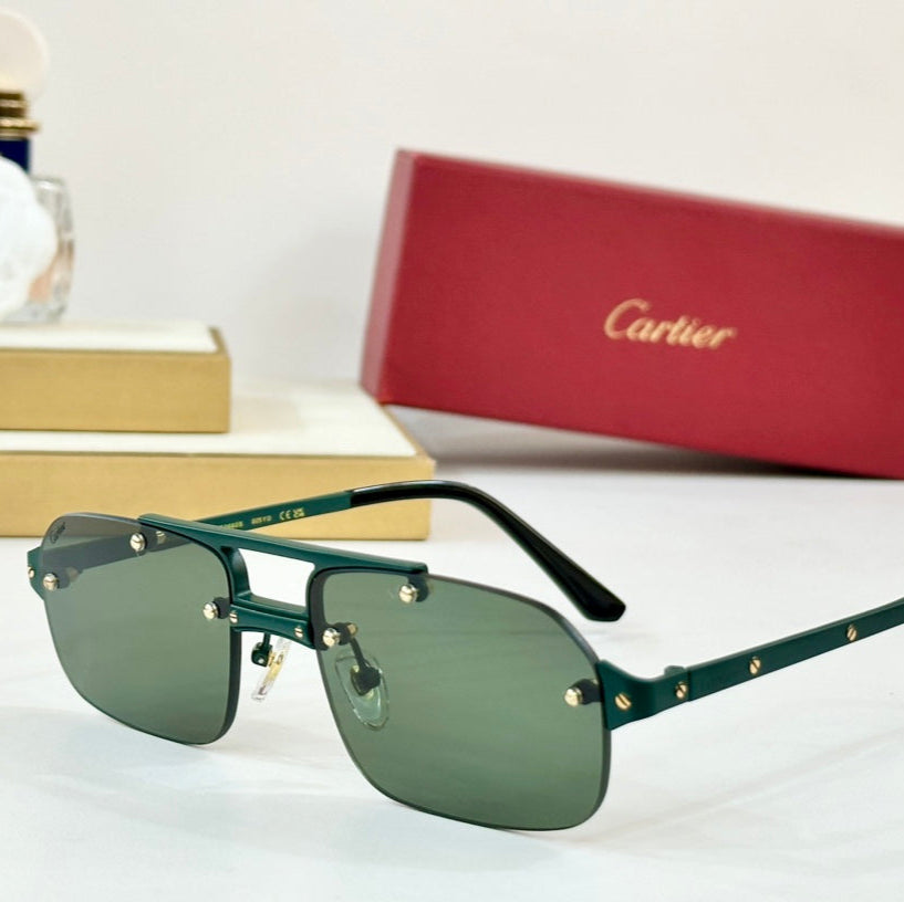 SANTOS RECTANGULAR FRAME SUNGLASSES CT0660S IN METAL - Yellow