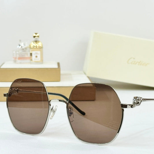 PANTHÈRE ROUND FRAME SUNGLASSES CT0267 IN METAL - Dark brown