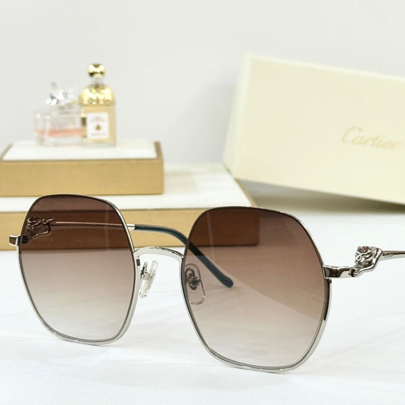 PANTHÈRE ROUND FRAME SUNGLASSES CT0267 IN METAL - Dark brown