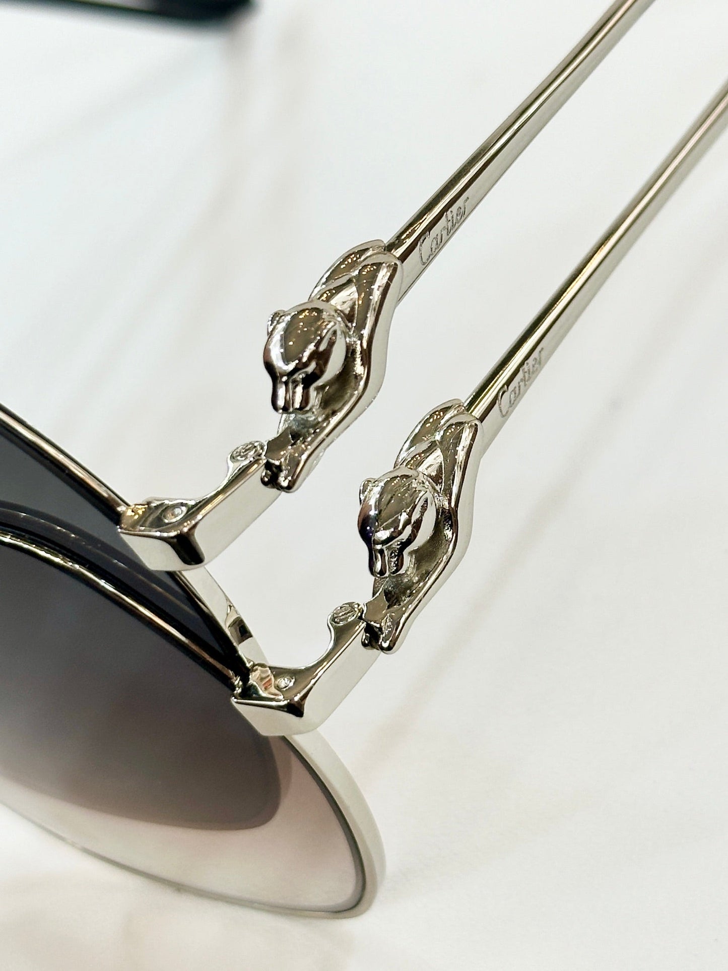 PANTHÈRE ROUND FRAME SUNGLASSES CT0267 IN METAL - Dark brown