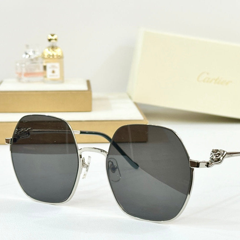 PANTHÈRE ROUND FRAME SUNGLASSES CT0267 IN METAL - Dark brown