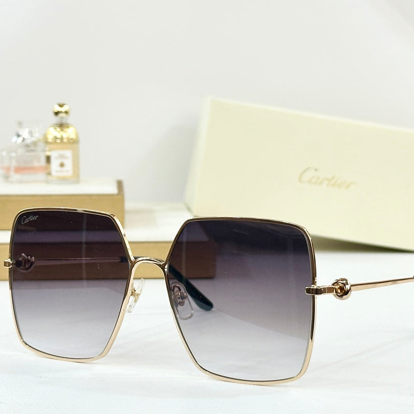 C DE OVERSIZED SQUARE FRAME SUNGLASSES CT0361 IN METAL - Gold/ dark purple