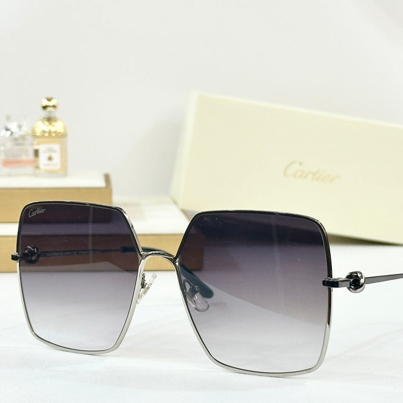 C DE OVERSIZED SQUARE FRAME SUNGLASSES CT0361 IN METAL - Gold/ dark purple