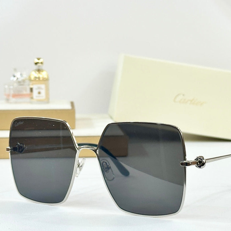 C DE OVERSIZED SQUARE FRAME SUNGLASSES CT0361 IN METAL - Gold/ dark purple