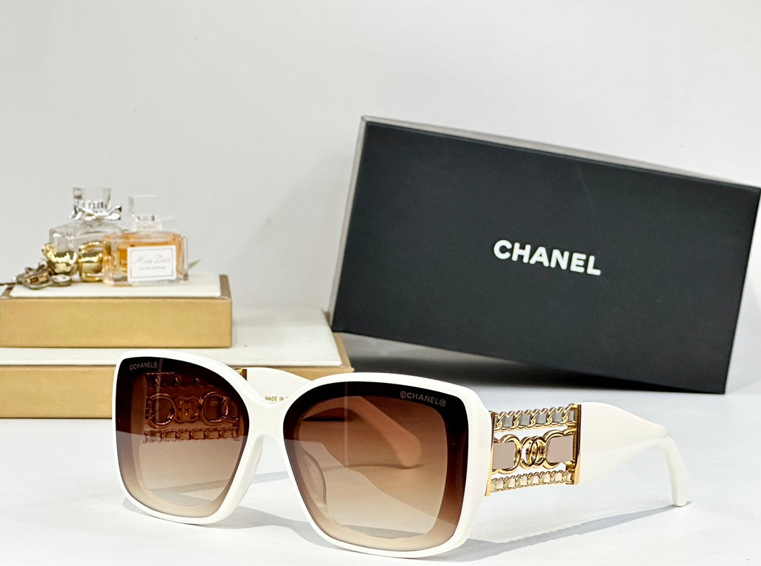 SQUARE SUNGLASSES CH5537Q IN ACETATE CHAIN METAL - Dark Blue