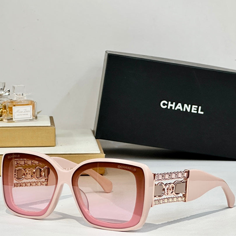 SQUARE SUNGLASSES CH5537Q IN ACETATE CHAIN METAL - Dark Blue