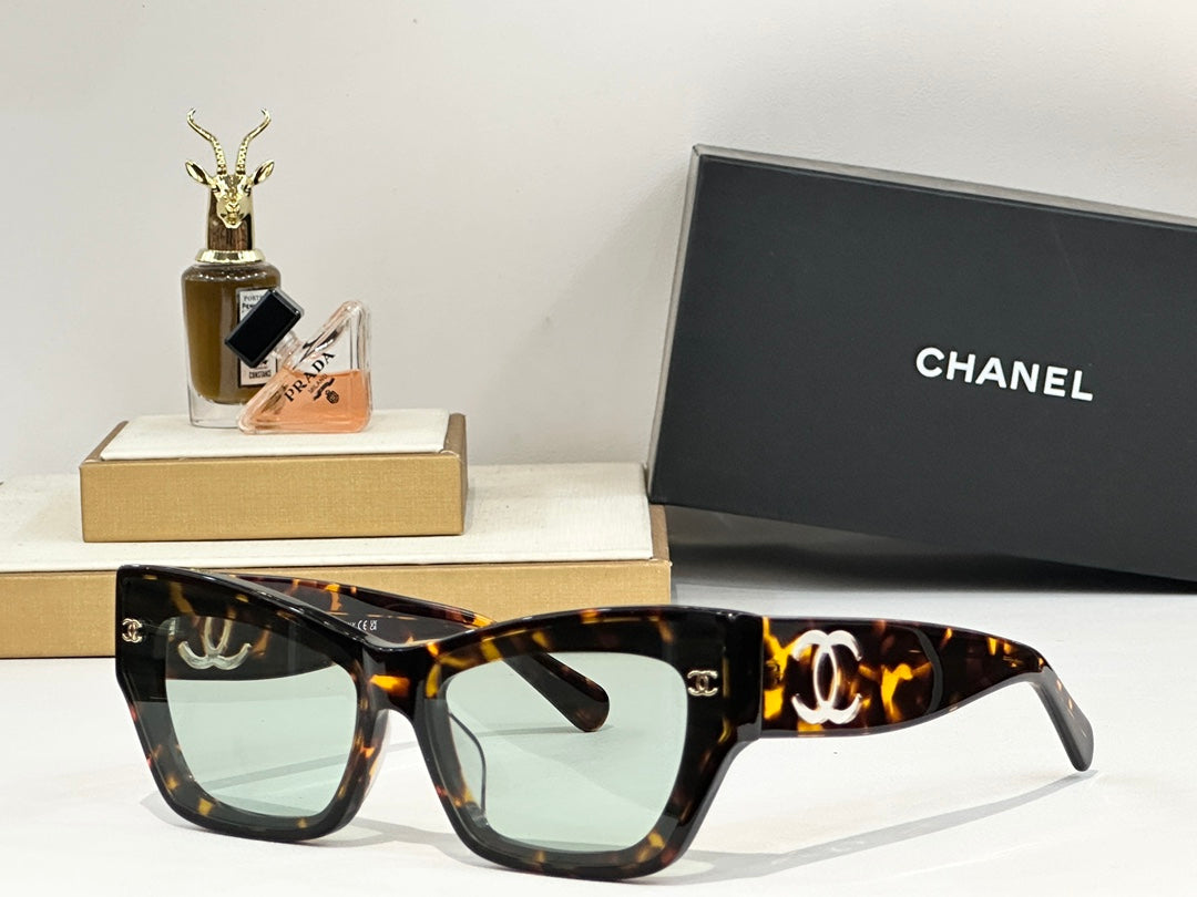 CAT EYE SUNGLASSES CH6313 IN ACETATE - Black/Black