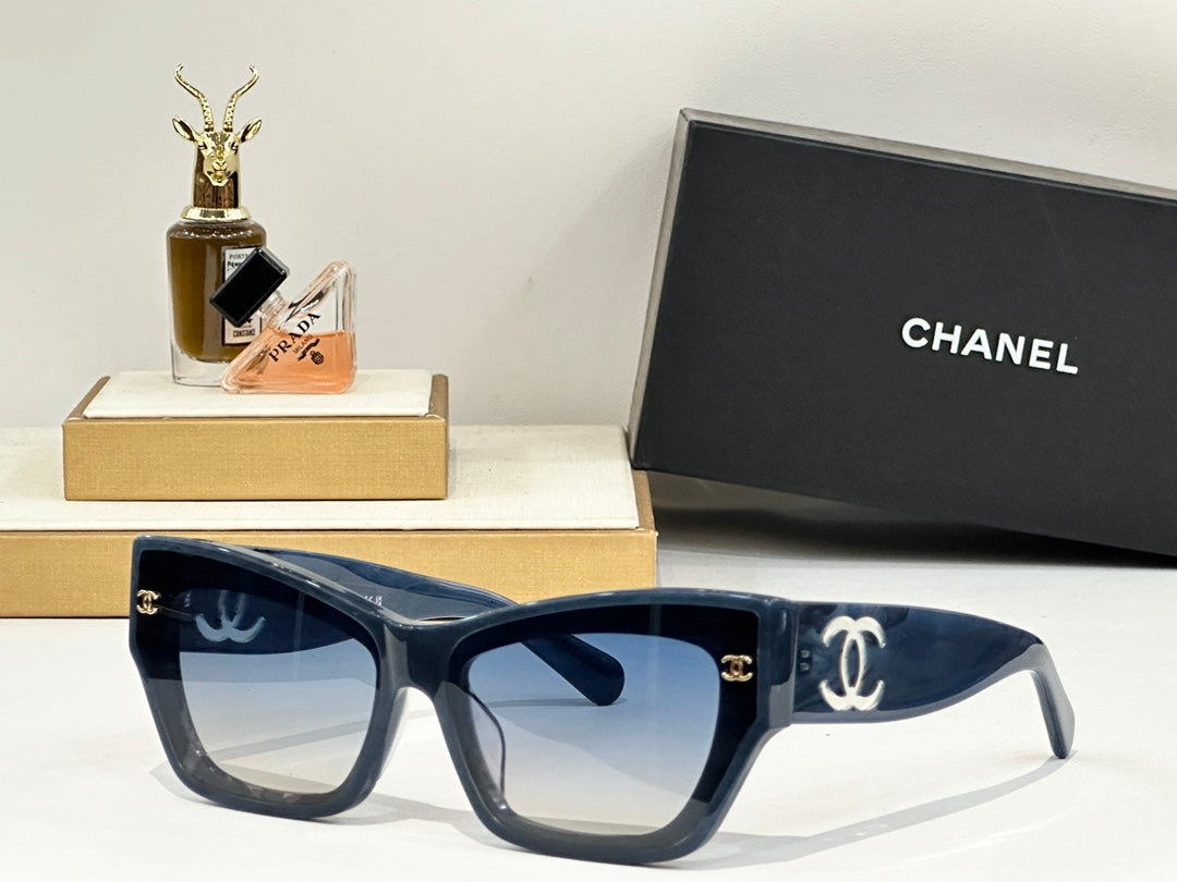 CAT EYE SUNGLASSES CH6313 IN ACETATE - Black/Black
