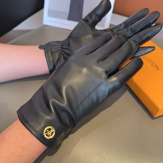 LV GLOVES IN BLACK LAMBSKIN 466819 - L
