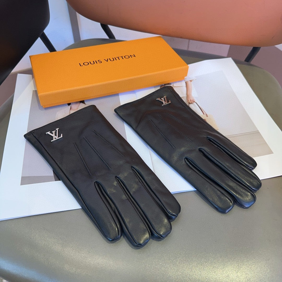 LV GLOVES IN BLACK LAMBSKIN 462373 - L