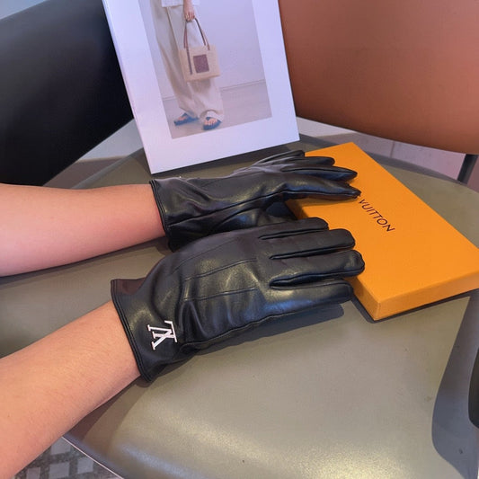 LV GLOVES IN BLACK LAMBSKIN 462373 - L
