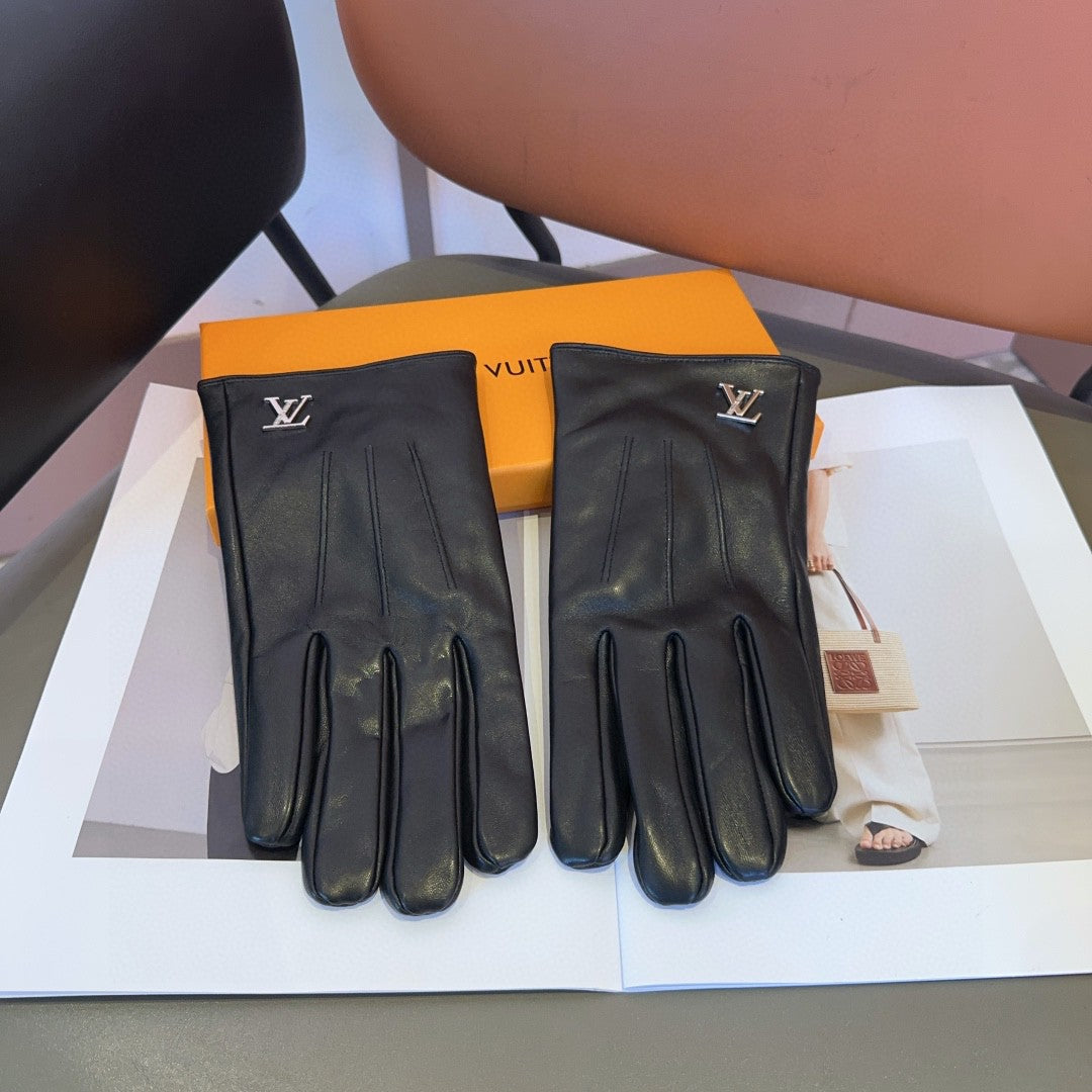 LV GLOVES IN BLACK LAMBSKIN 462373 - L