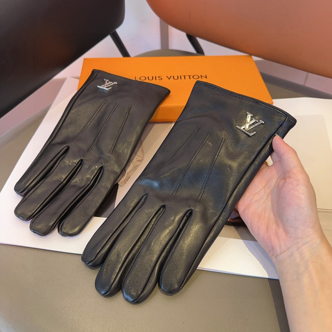 LV GLOVES IN BLACK LAMBSKIN 462373 - L