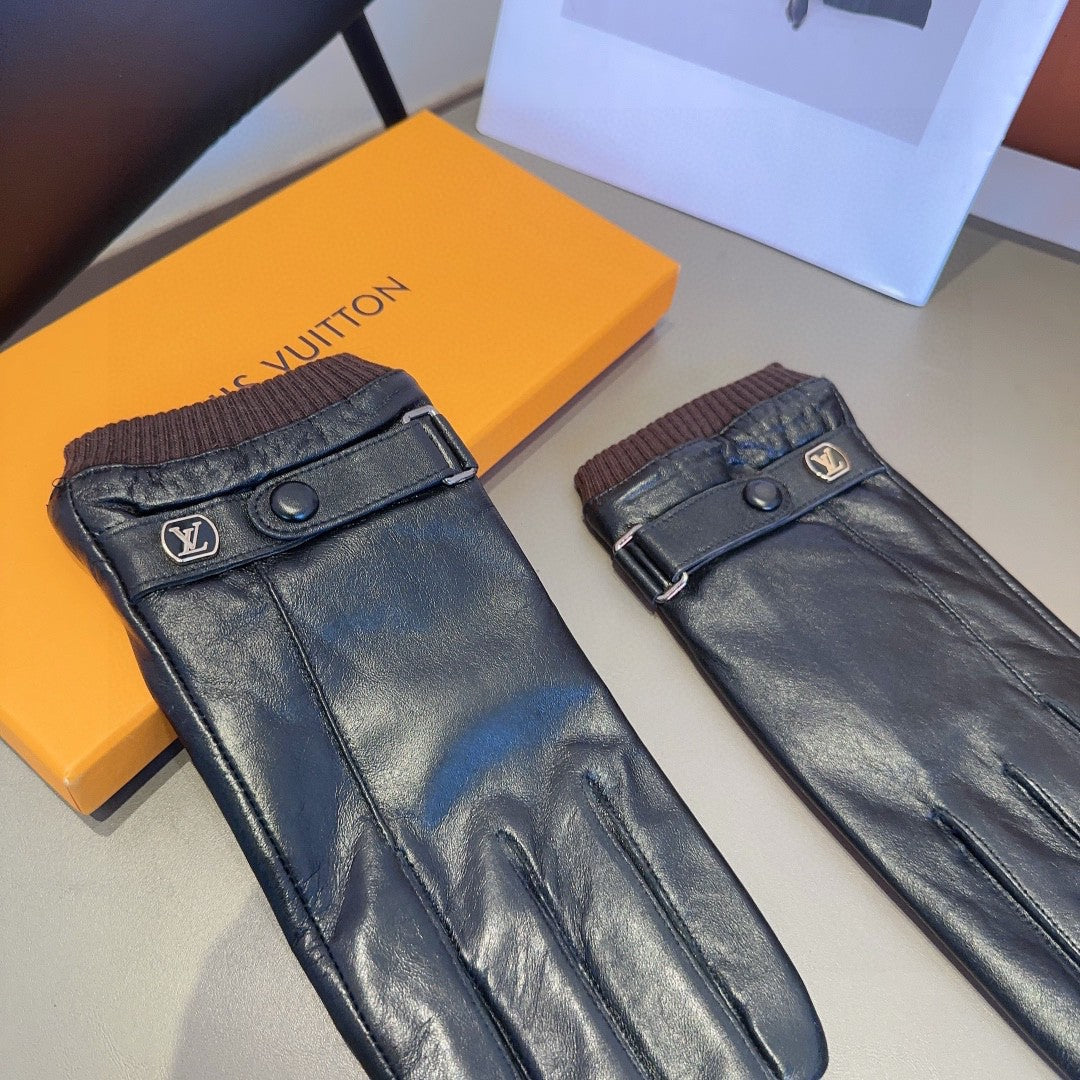 LV GLOVES IN BLACK LAMBSKIN 467997 - L