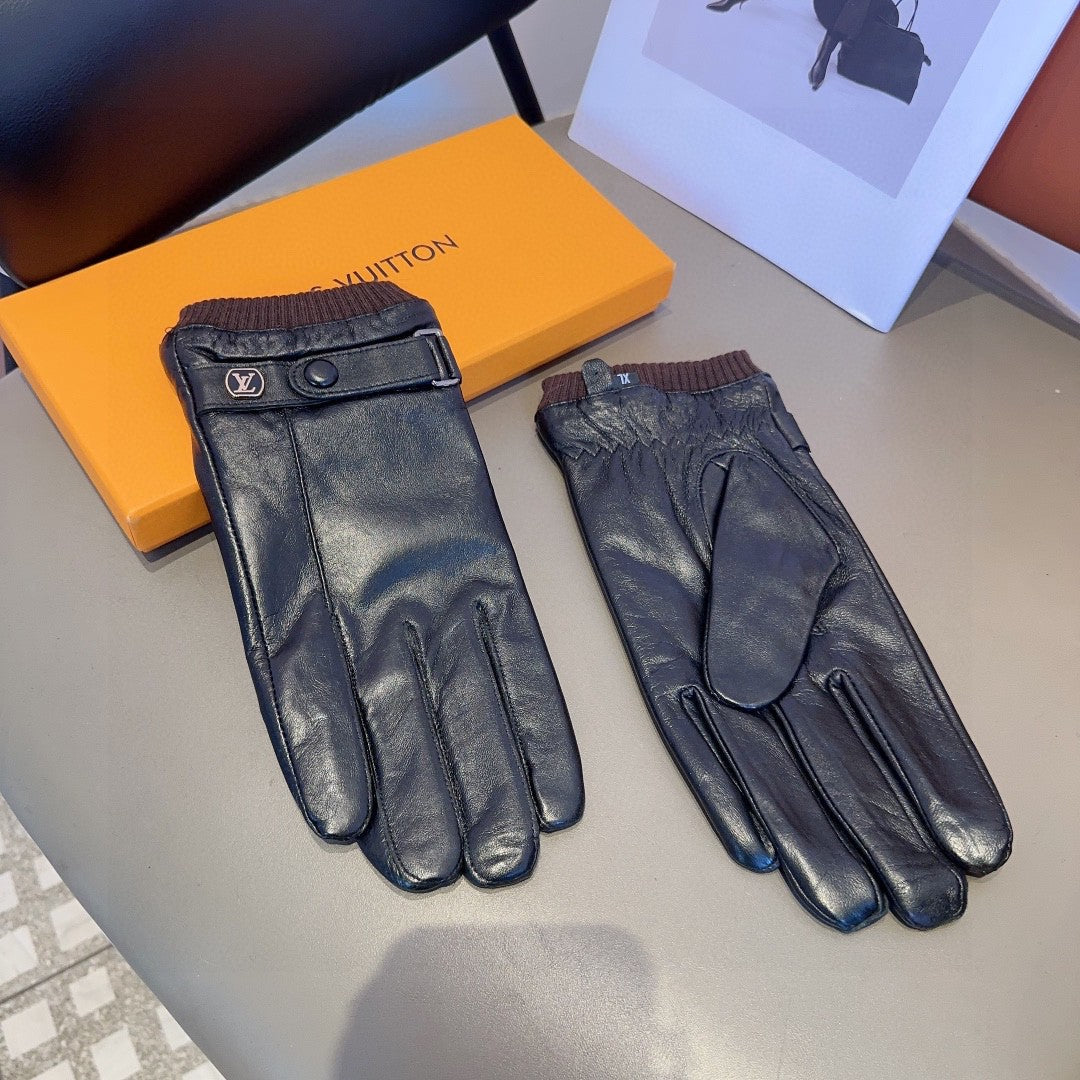 LV GLOVES IN BLACK LAMBSKIN 467997 - L