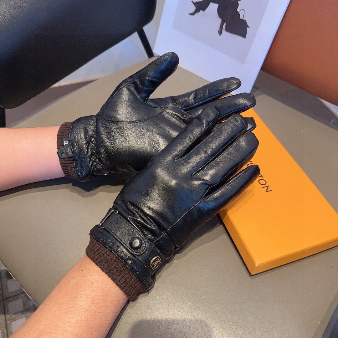 LV GLOVES IN BLACK LAMBSKIN 467997 - L
