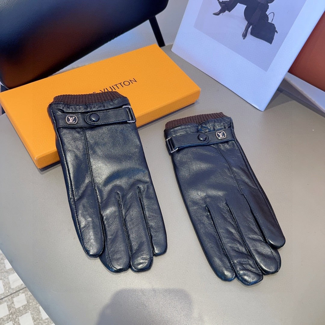 LV GLOVES IN BLACK LAMBSKIN 467997 - L