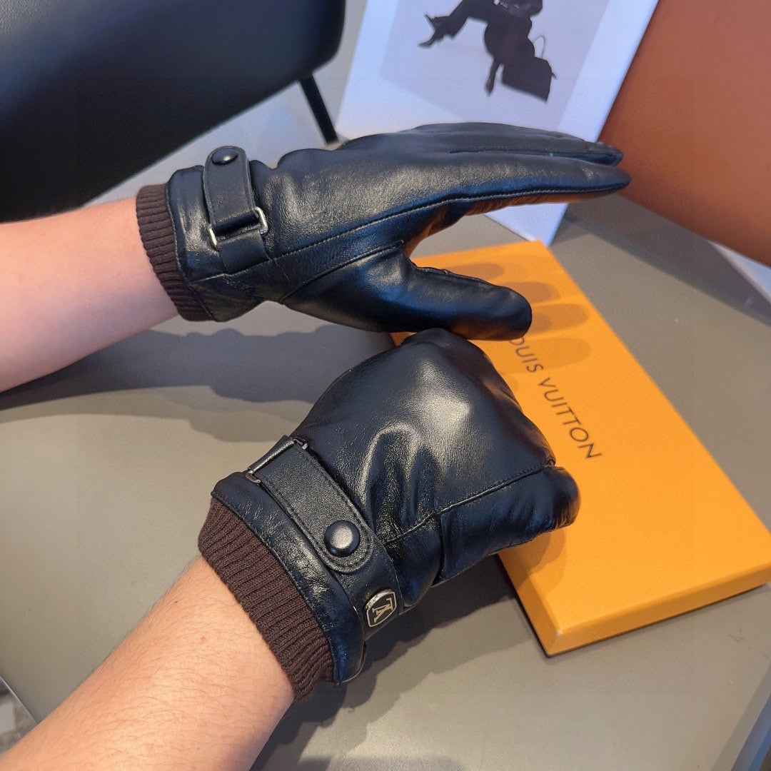 LV GLOVES IN BLACK LAMBSKIN 467997 - L