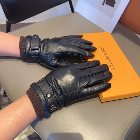 LV GLOVES IN BLACK LAMBSKIN 467997 - L