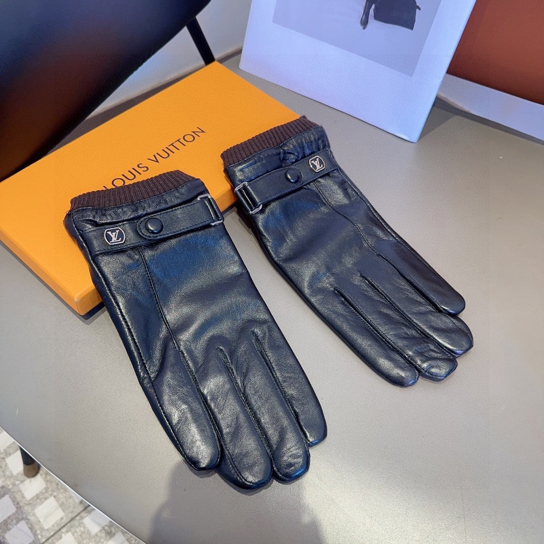 LV GLOVES IN BLACK LAMBSKIN 467997 - L